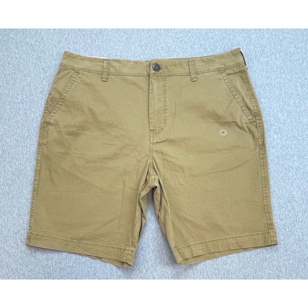 Aeropostale Shorts Mens Brown 36 Cotton Blend Stretch Flat Front 9.5" Inseam NWT